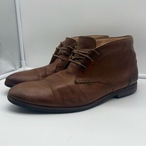 Clarks Boyd Ankle Chukka Dress Boots Men Size 10M Brown Burnish Leather